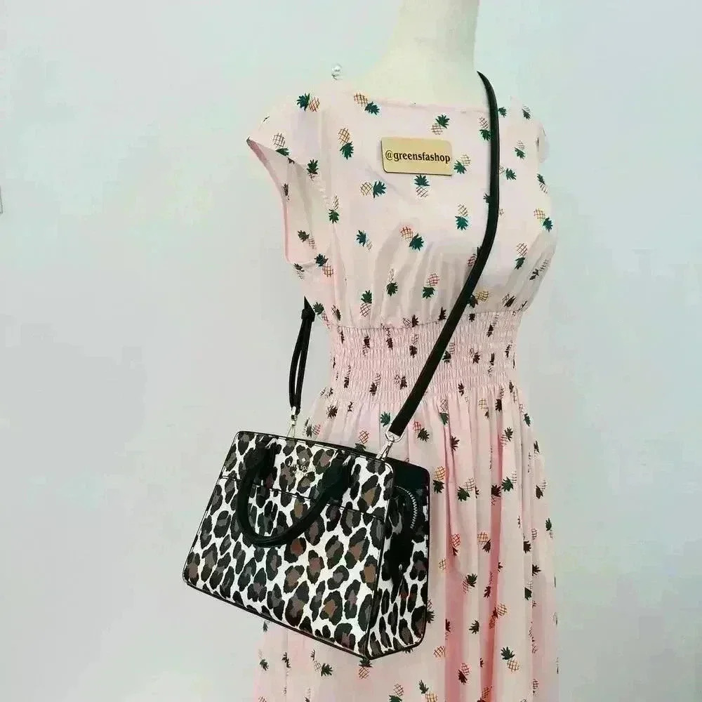 Kate Spade Purse Madison Spotted Animal Printed Satchel Leopard - Picture 11 of 11